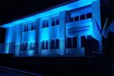 La Casa dei Servizi a S.Maria delel Mole illuminata di blu